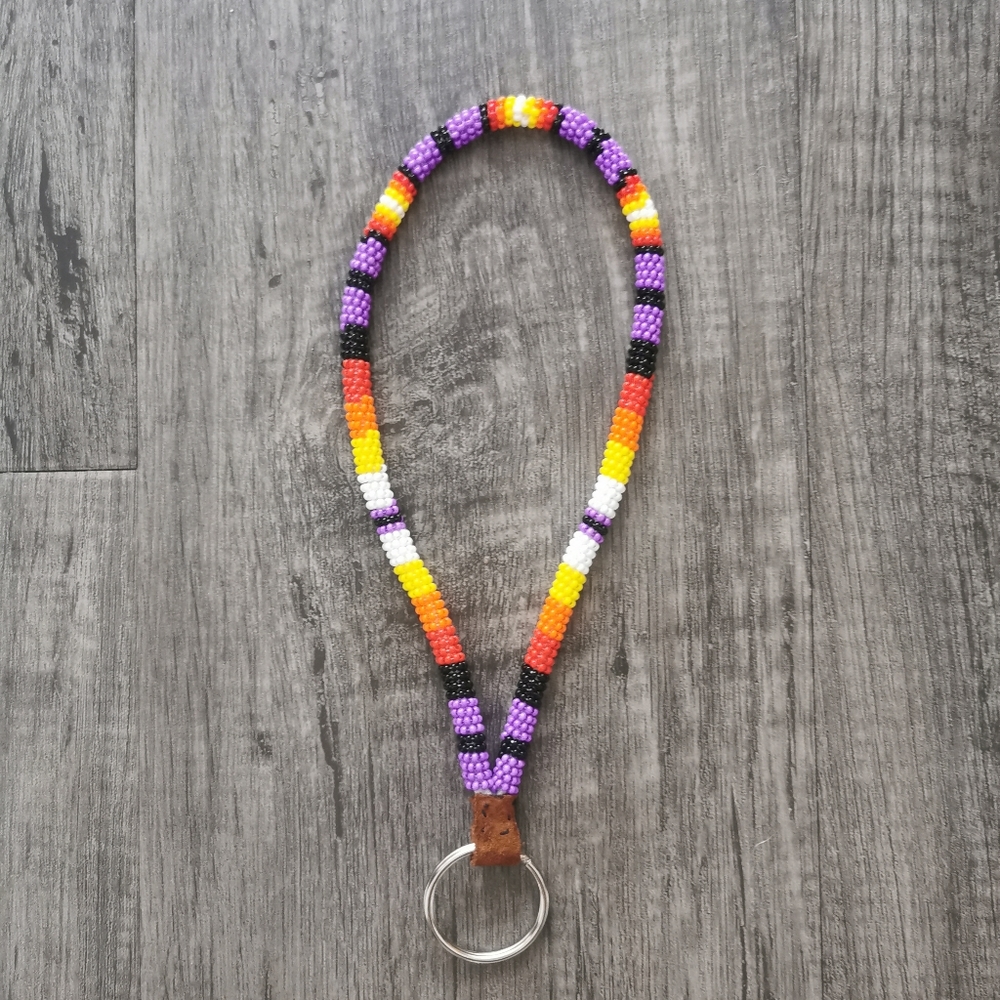 Beaded keychain wristlet